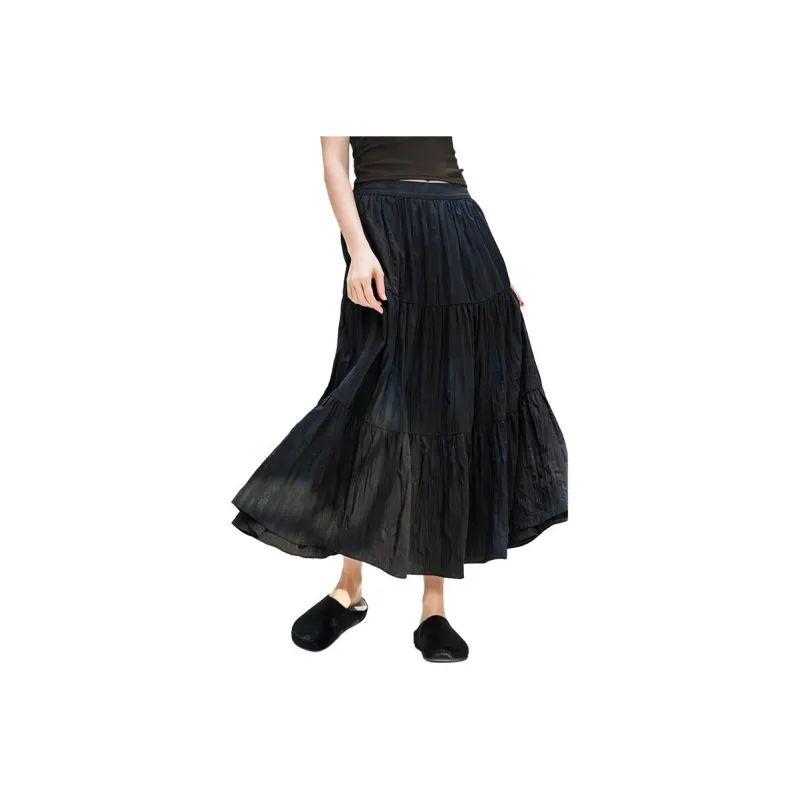 A02 Casual Long Skirts Women's Black-0