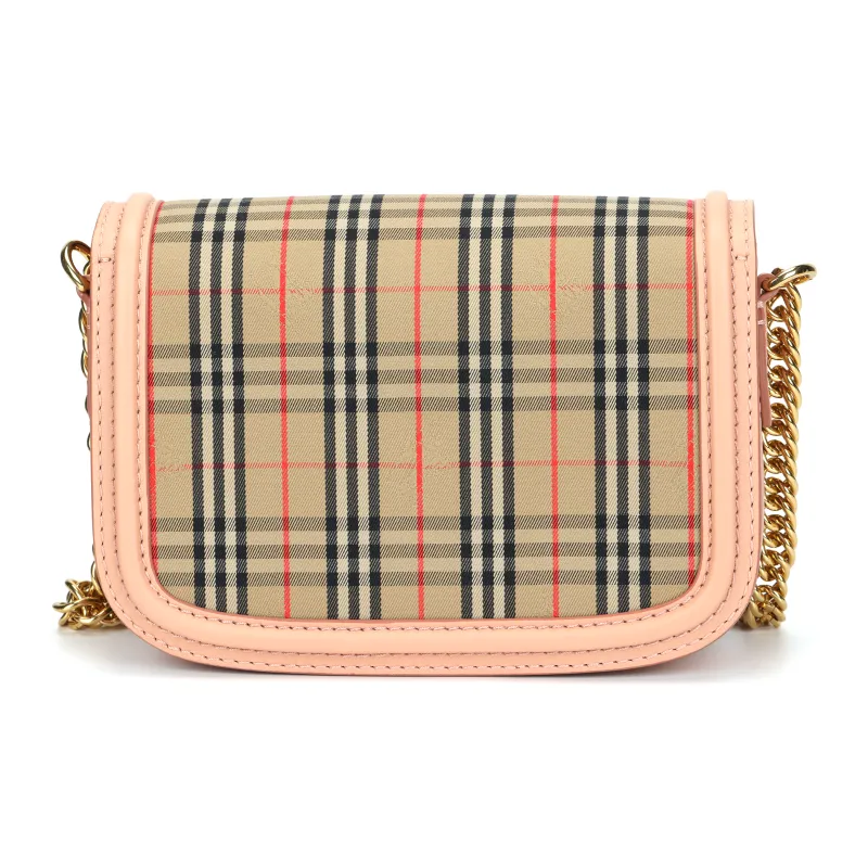 Burberry Cotton With Leather Handbag, Shoulder Bag Women's Nude Pink & Archive Beige-3