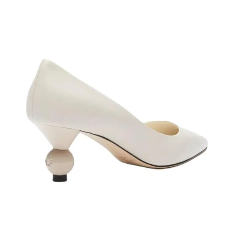 MaxMara Weekend Series Irregular Heel High Heels Women's White-3