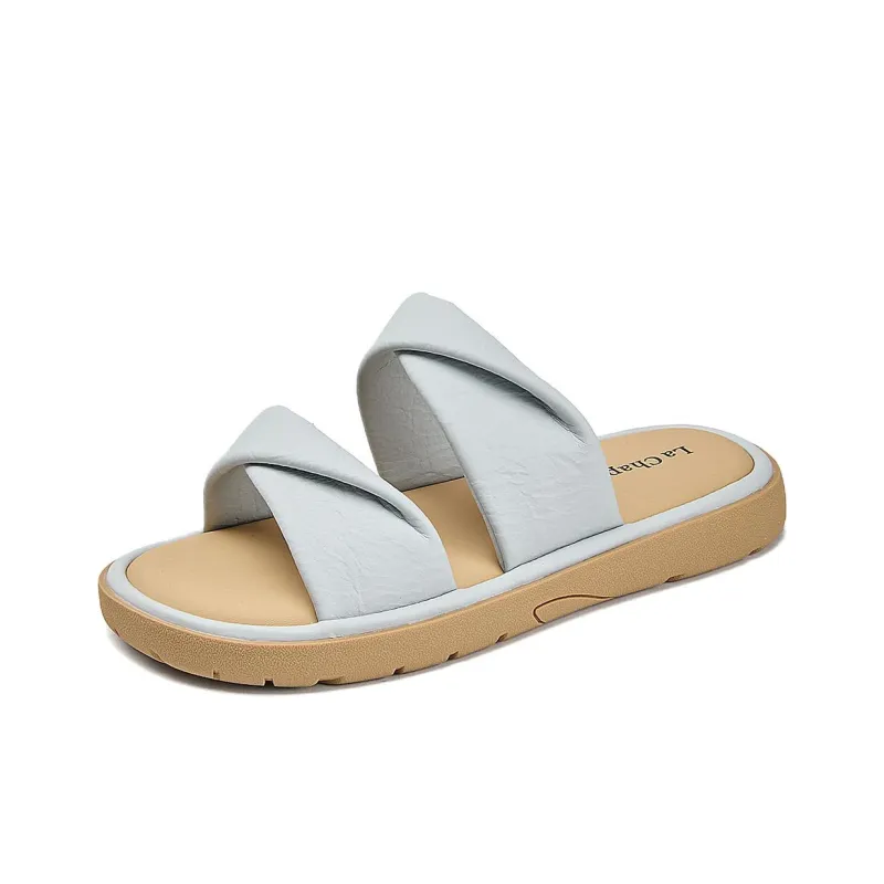 La Chapelle Slip Resistant Abrasion Resistant Slide Slippers Women's Blue-0