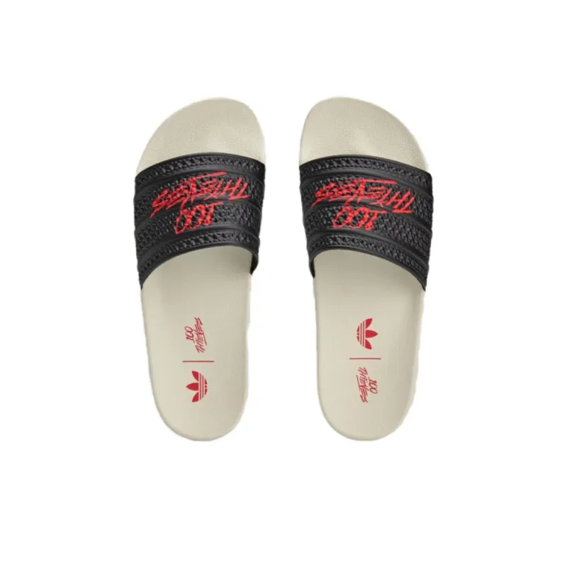 Adidas Originals Adilette Slides 100 Thieves Black Red-3