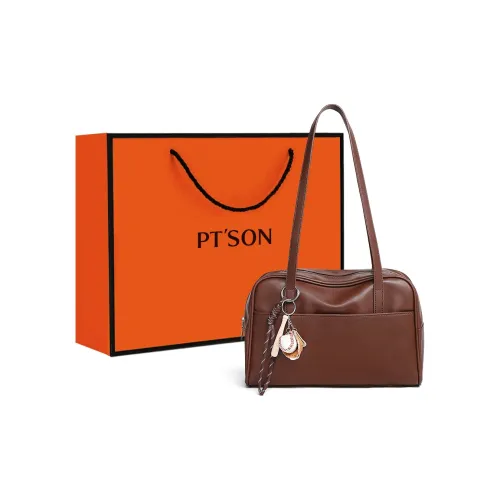 PT'SON Synthetic Leather Underarm Shoulder Bag Women's Brown/Coffee