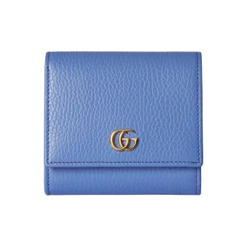 GUCCI Leather Wallet Women's Light Purple