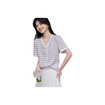 XWI Shirts Women's Purple & White