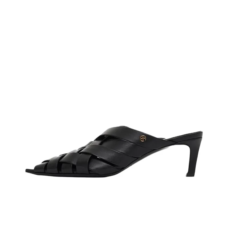 Anine Bing Closed Toe Slippers 6cm Women's Black-0