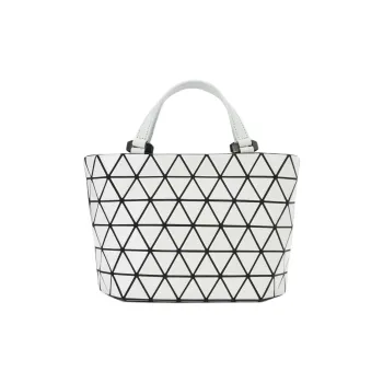 ISSEY MIYAKE CRYSTAL GLOSS Artificial Leather One Shoulder Handbag Mini Women's Silver