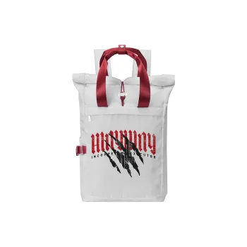 HINY Polyester Backpack Unisex Gray Red Contrast