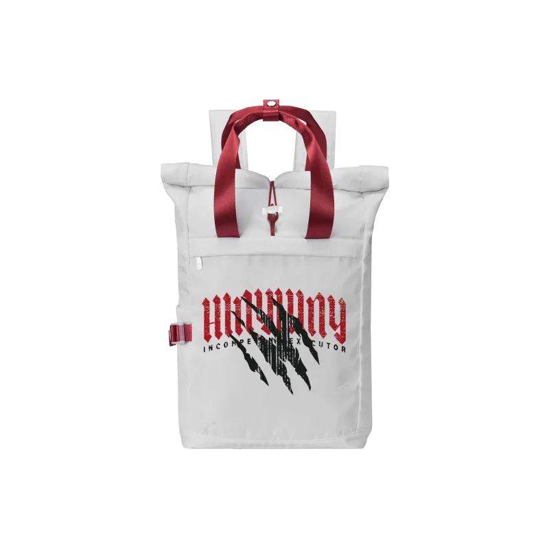 HINY Polyester Backpack Unisex Gray Red Contrast-0
