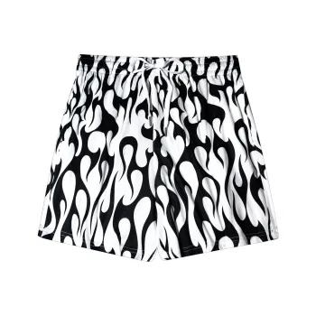 AWAO Casual Shorts Unisex Black Flame