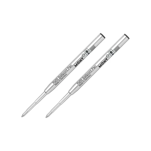 MONTBLANC Mysterious Black, Ballpoint Pen Refills, Smooth Handwriting, Two Piece Set Replacement Movement