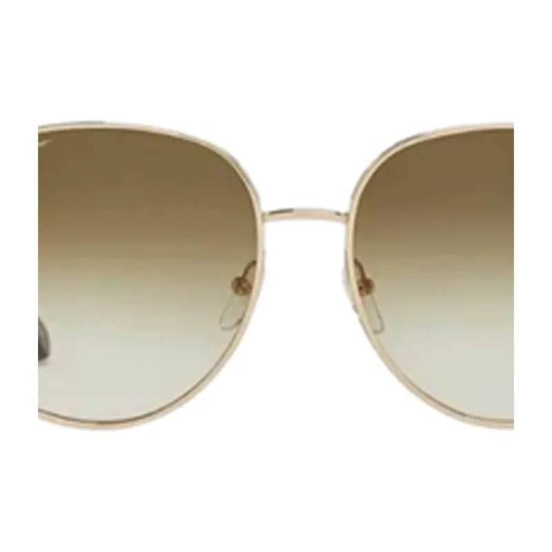 FERRAGAMO Acetate Irregular Shape Sunglasses Women's Gold-1