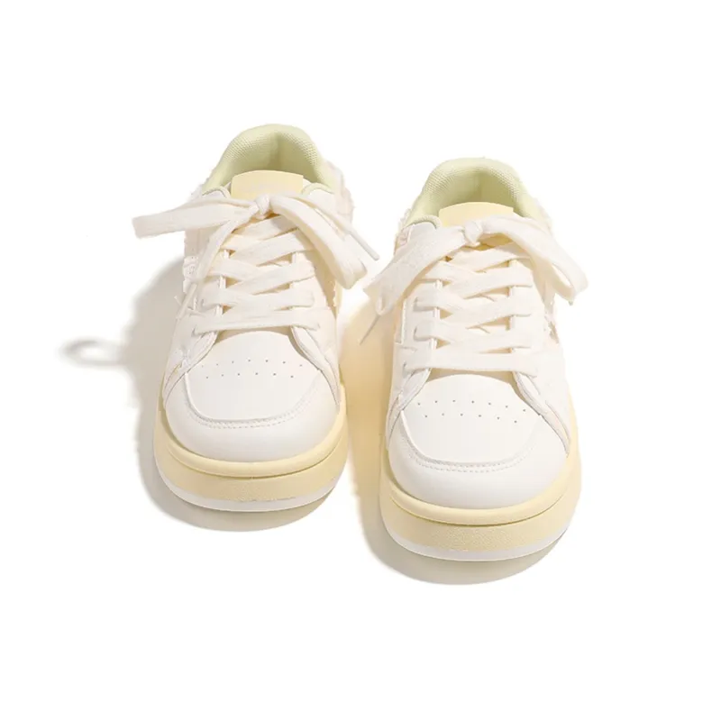 HUANQIU Cushioning, Abrasion Resistant, Height Increasing Low Top Skateboard Shoes Women's Lemon-2