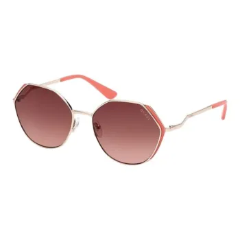 GUESS Metal Irregular Shape Sunglasses Women's Gold