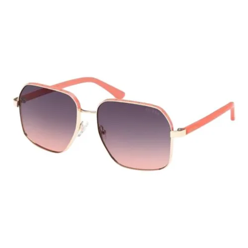 GUESS Metal Irregular Shape Sunglasses Women's Orange