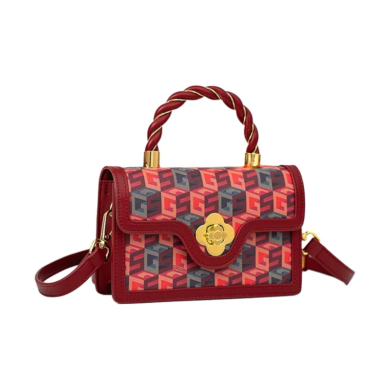 Vigno Synthetic Leather Handbag, One Shoulder, Crossbody Bag Women's Red-1
