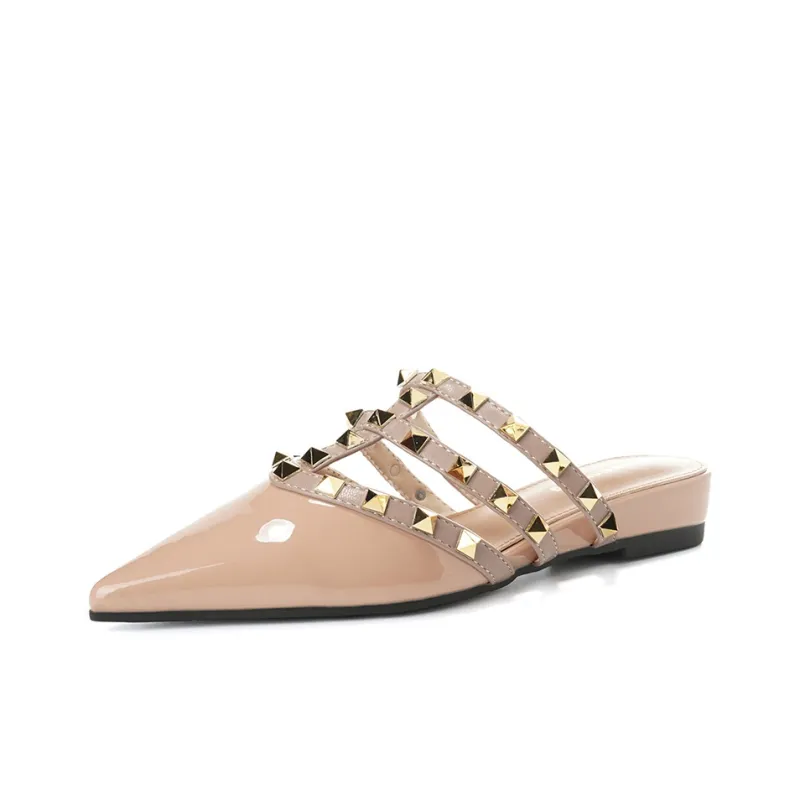 Lanza Rubber Sole Stud Slip Resistant Closed Toe Slippers Women's-0