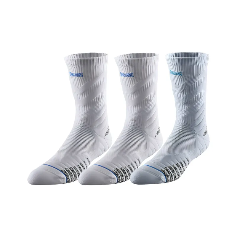 SPALDING Professional Basketball Socks Trendy Versatile Warm Elite Socks Comprehensive Training Unisex 3 Pack-19