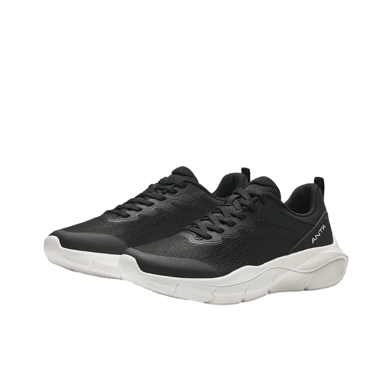 Anta Shock Absorbers With Slip Resistant Features Low Top Casual Running Shoes Women's Black-1