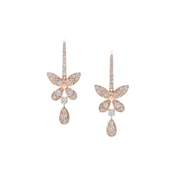 Graff 18K Gold Stud Earrings Women's Pink