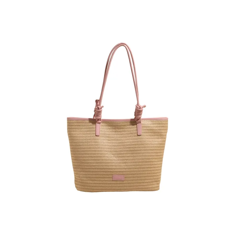 Kewuku Straw Woven Tote Bag, Shopping Bag, Shoulder Bag Unisex Multicolor-8