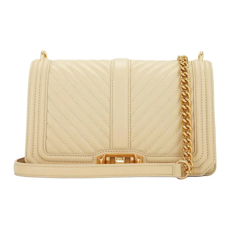 REBECCA MINKOFF Leather Crossbody Bag Women's Latte Coffee-0