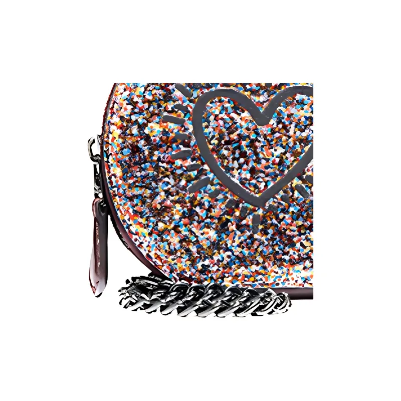COACH X Keith Haring Leather Coin Purse Mini Women's Mixed Color-2