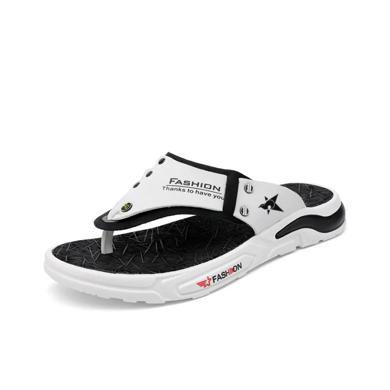 Bookish Star Rubber Sole Odor Resistant Abrasion Resistant Slip Resistant Flip Flops Men's-0