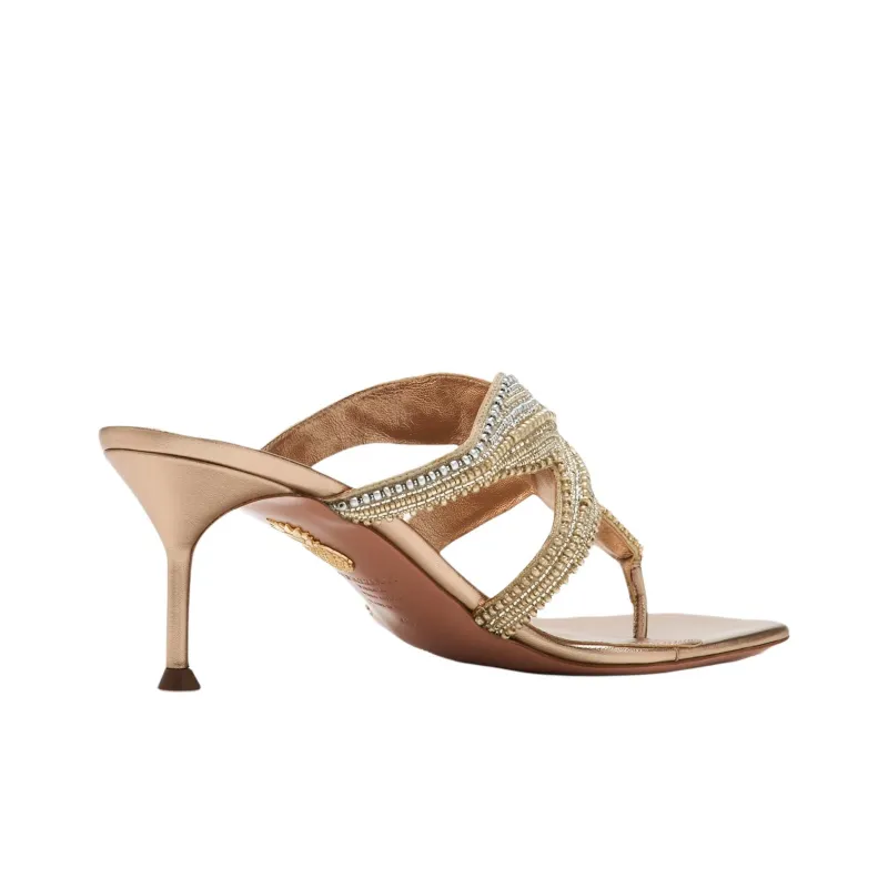 AQUAZZURA Flip Flops 6.5cm Women's Gold-3