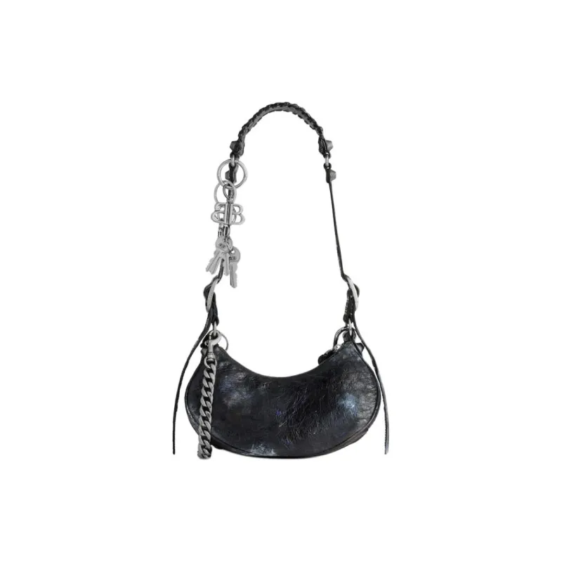 Balenciaga Le Cagole Lambskin Shoulder Bag Mini Women's Black-2