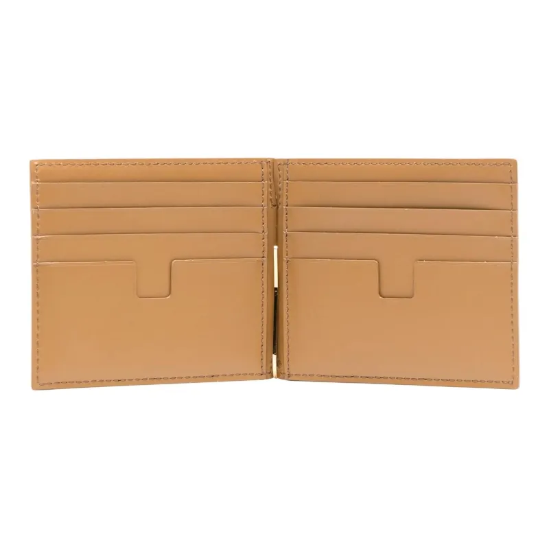 TF Cow Leather Wallet Men's Camel Brown-2