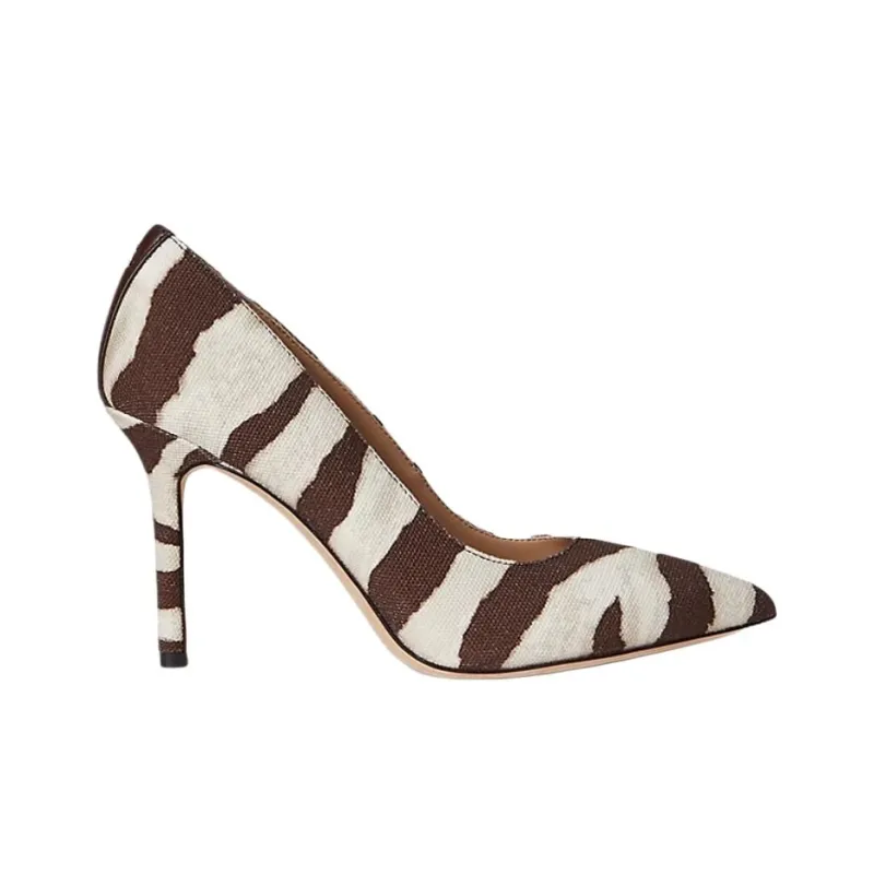 LAUREN RALPH LAUREN Lindella II Slim Heel High Heels 9cm Women's Brown-1