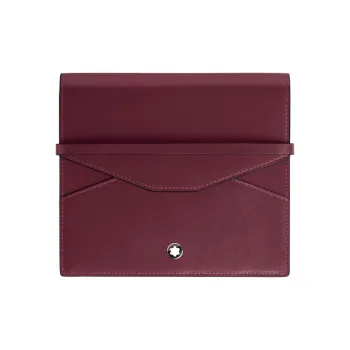 MONTBLANC Meisterstuck Full Grain Cow Leather Travel Storage Bag Unisex Bordeaux Red