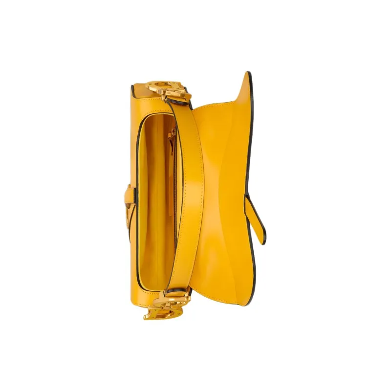 DIOR Smooth Calf Leather One Shoulder Handbag Women's Sunshine Yellow-4