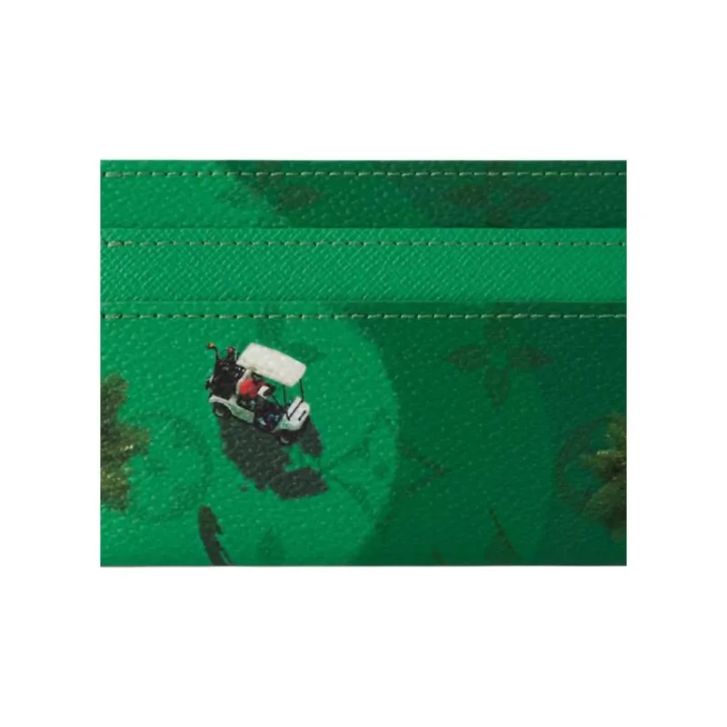 LOUIS VUITTON Golf Double Card Case Green-4