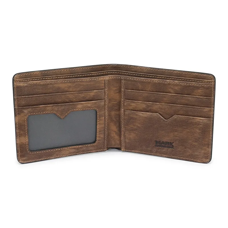 FAIRWHALE Cow Leather Wallet Men's Coffee-1
