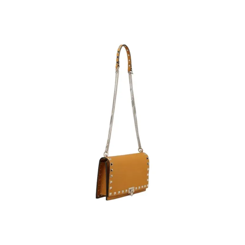 Valentino GARAVANI ROCKSTUD Calfskin Crossbody Bag Women's Yellow-2