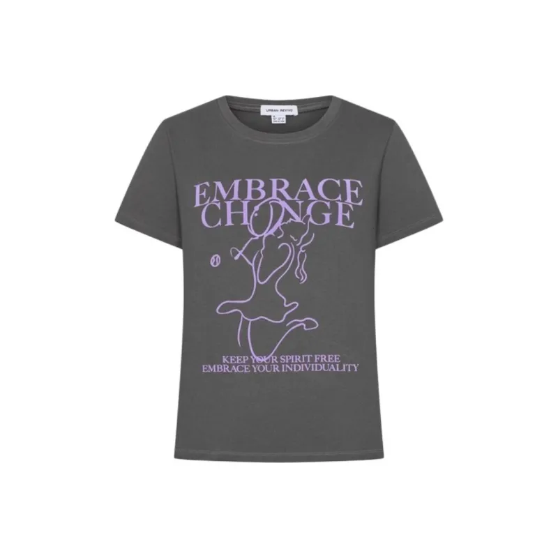 URBAN REVIVO T Shirts Women's Dark Gray-0