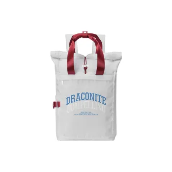 DRACONITE Polyester Backpack Unisex Gray Red Contrast