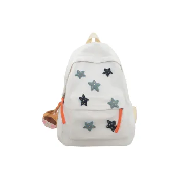 Meow In The Grass Nylon Backpack Unisex White/Black/Orange/Light Green/Blue