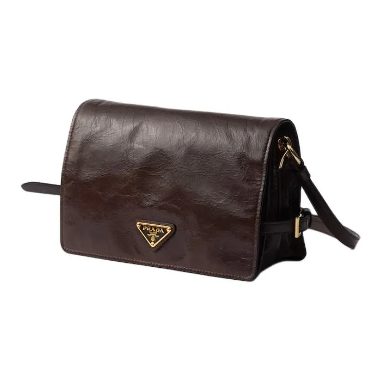 PRADA Calfskin Crossbody Bag, Shoulder Bag Women's Dark Brown-1