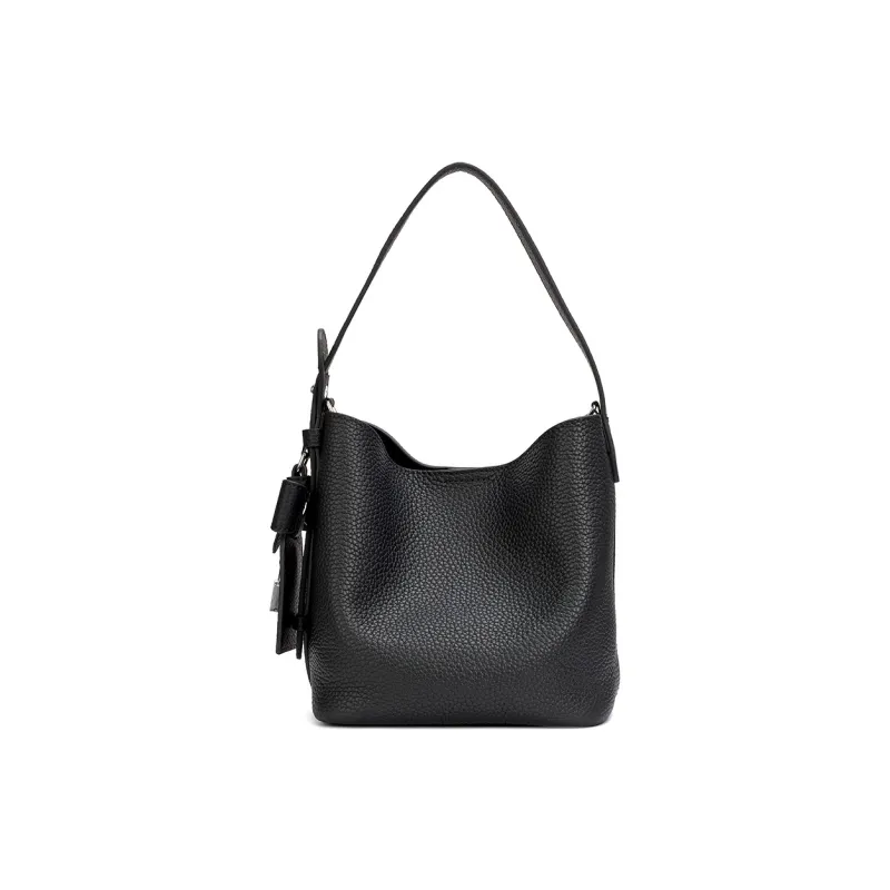 ROBERTA DI CAMERINO Top Grain Cow Leather Bucket Bag Handbag Women's Ecru/Black-11