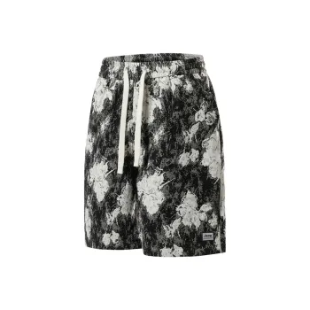 Jeep Casual Shorts Unisex Black Floral