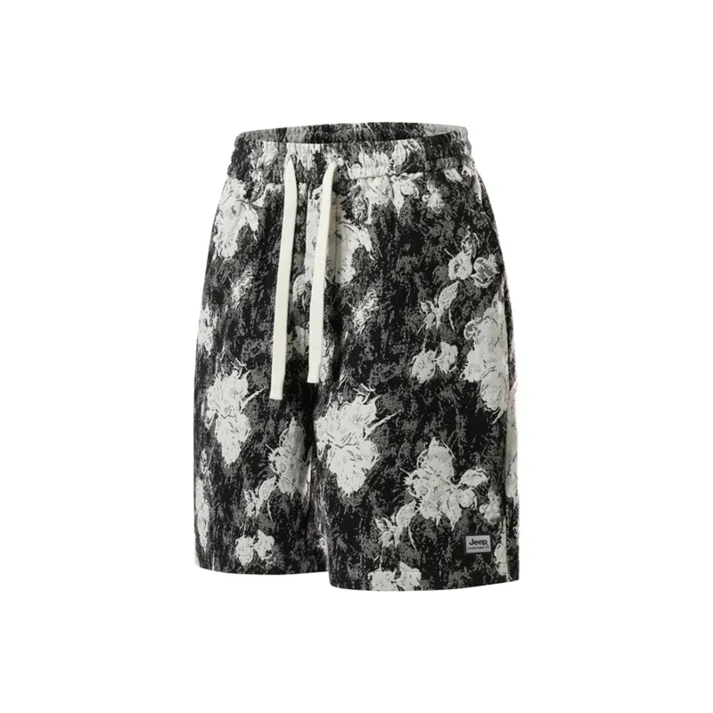 Jeep Casual Shorts Unisex Black Floral-0