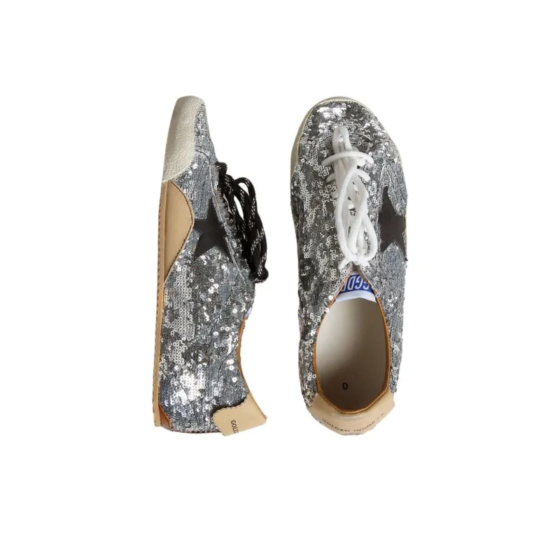 Golden Goose True Star Low Top Casual Shoes Women's Silver-4