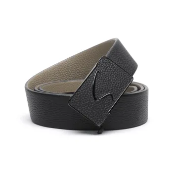 Satchi Cow Leather Belts Men's Black/Khaki Width 3.4cm