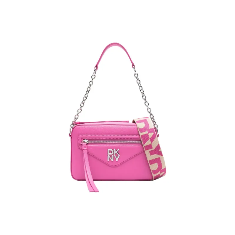 DKNY Leather Camera Bag Handbag Shoulder Bag Women's Pink-2