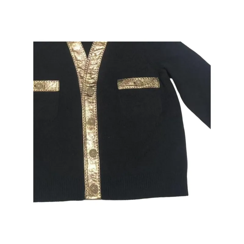 CHANEL 18K Cashmere Sweater Women's Black-2