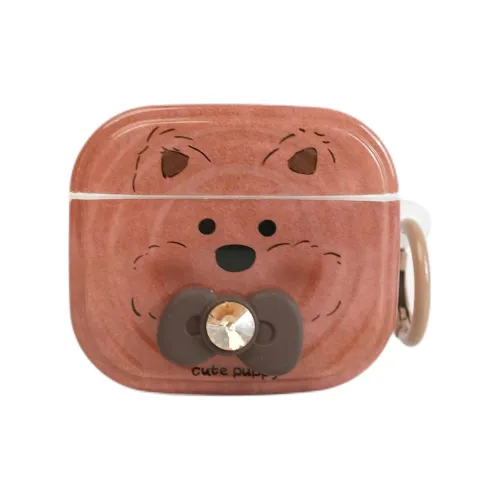 Wei Xin Apple AirPods 4/2/3/4th Generation/AirPods Pro/Pro 2 TPU Brown Bowknot West Highland Headphone Cases