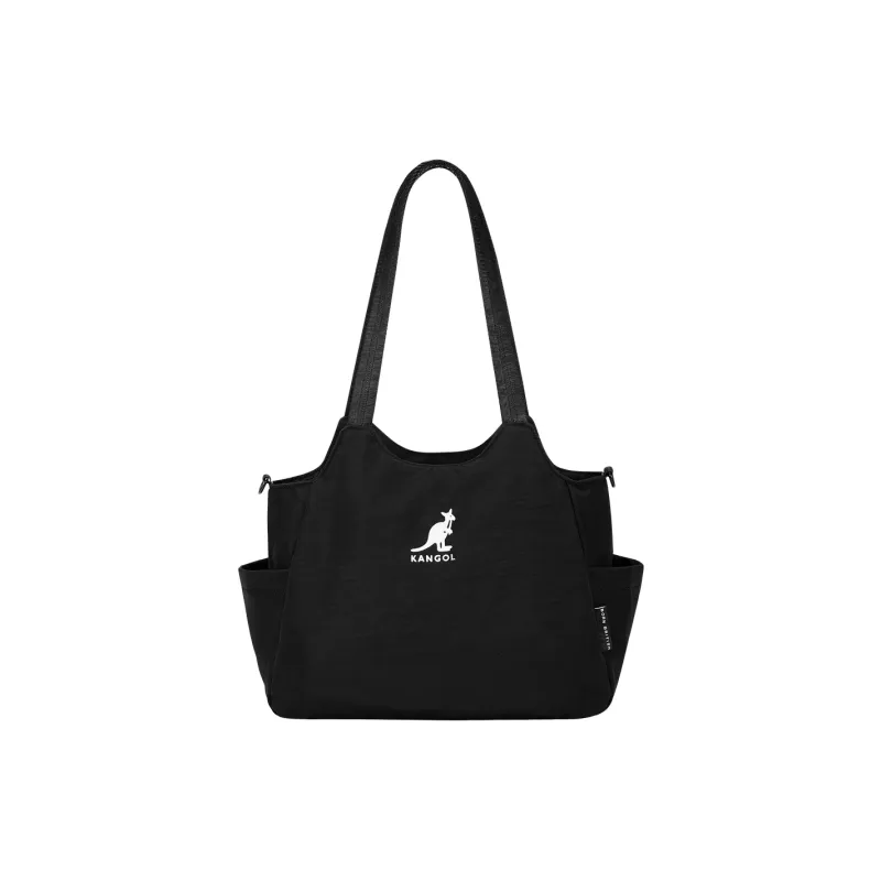 KANGOL Nylon Tote Bag, Shoulder Bag Medium Size Unisex Light Gray/Ivory White/Peach Pink/Black-10
