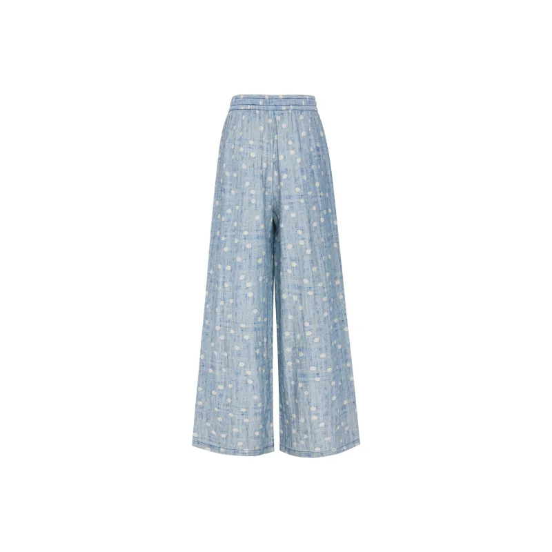 Wen Shan Casual Pants Women's Blue-8